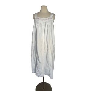 The 1 For U White Cotton Embroidered Floral Eyelet Lace Nightgown Sleeveless S